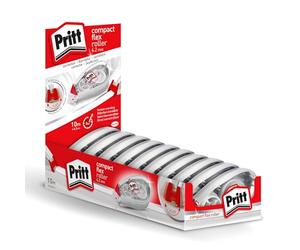 Pritt Rodillo corrector Compact Flex con punta flexible y función push-pull, se puede escribir encima inmediatamente, ancho aprox. 4,2 mm, longitud 10 m, juego rodillos