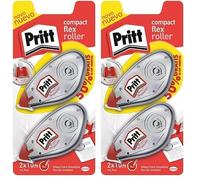 Pritt Roller Compact, corrector roller para tapar errores, correctores de bolígrafo y textos impresos, versátil corrector blanco para frases y letras, 2 x (4,2mm x 10m) (Paquete de 2)