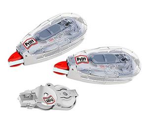 Pritt Roller correcteur Refill Flex Midway avec pointe flexible, fonction push & pull, rechargeable, réécriture immédiate, set de 2 rollers rechargeables et 1 recharge