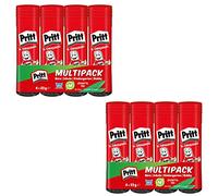 Pritt STAEDTLER Pegamento en barra Pritt, seguro y apto para niños manualidades, fuerte uso escolar de oficina, paquete económico con 8x lápiz 22 g