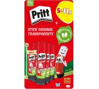 Pritt Stick Original Pegamento Barra Escolar para Manualidades, 5 x 11 g | Para Papel/Cartón/Cartulina/Etiquetas/Fotos, 97% ingredientes naturales, Lavable a 20 °C, Sin disolventes, Seguro para Niños