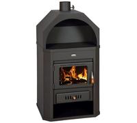 Prity - Estufa de leña tradicional de pie con certificado CE, caja de fuego de ladrillo refractario, cumple con la norma EN 13240