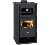 Prity FM D - Estufa de leña con horno y albornoz de agua | Calefacción central | Certificado CE | Estufa de leña