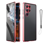 Privacy Magnetic Double Sided Tempered Glass Phone Case,with Anti-Peeping Screen Full Body Protection, for Samsung Galaxy S25, S24, S23, S22, S21 Series (S24ULTRA,HD-Red)