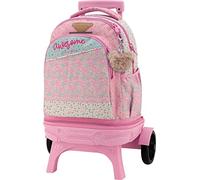 PRIVATA Carro Compact Premium Desmontable, Mochila Escolar con Ruedas Grandes y Silenciosas 35L, 5 Compartimientos, Tirantes Ergonómicos, Lateral para Botella, Asa Acolchada Superior, Colección Pretty
