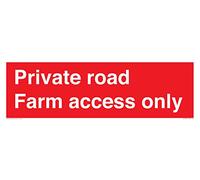 Private Road Farm Access Only Sign - Señal de acceso (450 x 150 mm, L41)