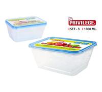 Privilege 49796 Set 3 Semidesechables Rectangular 1000Ml