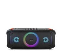 PRIXTON Altavoz Karaoke Portátil Jaia MAX con Bluetooth/USB/AUX/TF/FM, Potencia 75 W, Autonomía 10h, Efectos Echo, Bass y TREBE, Función Voice Cut, Micrófono Incluido, 5 Efectos de Luz LED, Negro