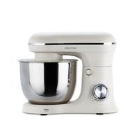 PRIXTON Batidora Amasadora KR250 para Repostería, Potencia 1500W, 10 Velocidades, Bol Acero Inoxidable de 5 litros, 3 accesorios, Tapa Transparente, Color Blanco Crema Mate