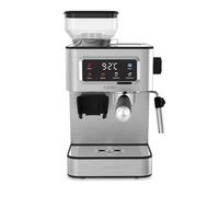 PRIXTON Cafetera Espresso Napoli con Molinillo Integrado 22 Niveles, 20 Bares, 1350W, Filtro de Doble Salida, Vaporizador ajustable, Compatible con Café en Grano, Molido y Cápsulas