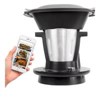 PRIXTON Robot de Cocina Multifunción My Foodie WiFi Pantalla táctil APP móvil con Recetario 1000 W 10 Velocidades Vaporera Doble