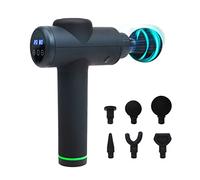 PRIXTON Pistola Masajeadora Xtreme MGF200 para Masaje Muscular Fitness y Terapia Física, 30 Velocidades, 6 Cabezales, 3300 rpm, Potencia 45W, Diseño Inalámbrico y Ligero, Funda y Maletín Incluido