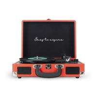 PRIXTON Tocadiscos de Vinilo Vintage VC400, Reproductor de Vinilos y Música por Bluetooth y USB, Digitalización de vinilos, 2 Altavoces Incorporados, Diseño de Maleta, Color Rojo