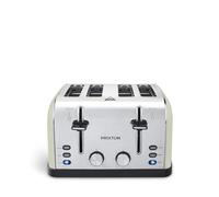 PRIXTON Tostadora Bianca, Tostador con 4 Ranuras anchas, 7 Niveles de tostado, Potencia 1900 W, Diseñado en Acero inoxidable