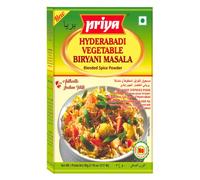 Priya Hyderabadi Vegetal Biryani Masala - Auténtica mezcla de especias indias para deliciosos Hyderabadi Vegetales Biryani 50 g