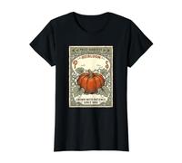 Prize Harvest - Calabaza de Granja de jardín de reliquia orgánica y sin OMG Camiseta gráfica económica, Mujer, Negro, M