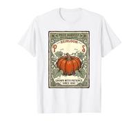 Prize Harvest - Calabaza de Granja de jardín de reliquia orgánica y sin OMG Camiseta gráfica económica, Hombre, Blanco, S