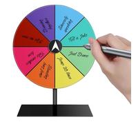 Prize Wheel - Dry Erase Spin Wheel Spinner Game, Color Roulette Wheel | Heavy Duty Editable Spin Wheel for Prizes with Stand, Tabletop Prize Wheel
