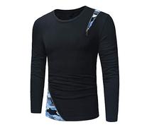 PRJN Otoño e invierno nueva moda para hombre camuflaje casual dobladillo irregular cuello redondo manga larga camiseta suéter ropa deportiva sudadera cuello redondo manga larga camiseta casual para