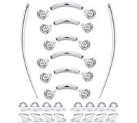 Prjndjw Piercing para cejas con rosca interna, de acero quirúrgico, curvado, pequeño anillo para cejas, labret vertical, joyería para labios, aretes para mujeres y hombres, 20 g, 16 g, 6 mm, 8 mm, 10
