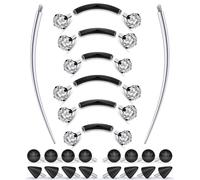Prjndjw Piercing para cejas con rosca interna, de acero quirúrgico, curvado, pequeño anillo para cejas, labret vertical, joyería para labios, aretes para mujeres y hombres, 20 g, 16 g, 6 mm, 8 mm, 10