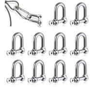 Prmape 10 Piezas Grilletes Acero Inoxidable M6, Grillete en Forma de D, Grilletes y Cierres de Acero Inoxidable, D ring Shackles M6 para Conexión Rápida y Grilletes Fijos