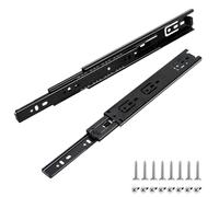 Prmape 2 Pcs Guias Cajones Carriles, 250mm Railes para Cajones, 3 Pliegues Guias Telescopicas para Cajones, Guia Cajon Extraccion Total 25cm, Montaje Lateral, Capacidad de Carga Hasta 45 KG