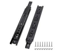 Prmape 2 Pcs Guias Cajones Carriles, 300mm Railes para Cajones, 3 Pliegues Guias Telescopicas para Cajones, Guia Cajon Extraccion Total 30cm, Montaje Lateral, Capacidad de Carga Hasta 45 KG