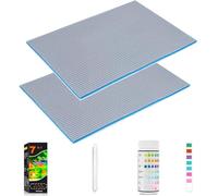 Prmape 2 Piezas Esponja Filtro Acuario, Algodón Filtrante Multicapa - Reutilizable - Recortable + 100 Piezas 7 en 1 Tiras Reactivas Acuario + 1 Piezas Tubos de Ensayo Plastico