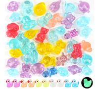 Prmape 50 Piezas Mini Patos de Resina, Mini Animales de Resina Luminosa, Brillan en la Oscuridad Pequeñas Figuras de Animales para Jardín Paisaje Artesanal Decoraciones DIY