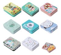 Prmape 8 Piezas Mini Caja de Almacenamiento de Metal, 90 * 65 * 25mm Animales de Dibujos Animados Caja Metalica Pequeña Rectangular, Cajas Metalicas Vintage para Almacenamiento de Artículos Pequeños