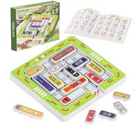 Prmape Juego de Lógica de Coche, Rush Hour Juego, Juegos de Mesa Niños, Laberinto Coche 750 Desafíos para Niños 5 6 7, 8, 9 10 11 12 Juguete Educativo