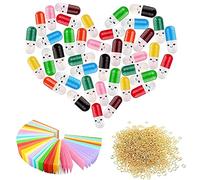 Prmape Lote de 200 cápsulas con Letras de Mensaje, Bonitas cápsulas de Colores con Caras sonrientes, Letras de Amor, Notas de Amistad o Regalos