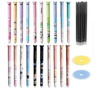 Prmape Set de 20 Bolígrafos de Gel Borrables, Bolígrafo de Gel Borrable 0.5 mm, con 20 Recambios + 2 Gomas, Bolígrafos de Animales, Bolígrafo Borrable Negro Azul Kawaii para Escuela Oficina