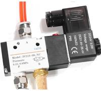 PRNDKYQZ Válvula Solenoide de Aire BSPT de 3 Puertos, 2 Posiciones, 1/4 ", 3V210-08 con luz LED DC12V DC24V AC110V AC220V(With12mmfittings,110 Volt)