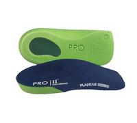 PRO 11 WELLBEING 1 par de plantillas ortopédicas ultra delgadas 3/4 con cojín de talón Poron Releif para fascitis plantar (M 7/8.5 UK, verde)