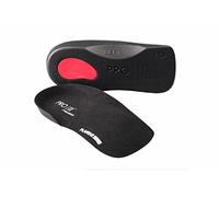 PRO 11 WELLBEING 1 par de plantillas ortopédicas ultra delgadas 3/4 con cojín de talón Poron Releif para fascitis plantar (S 5/6.5 UK, negro)