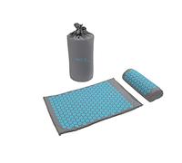PRO 11 Wellbeing - Juego de colchoneta y almohada para acupresión con bolsa de transporte, color gris y azul