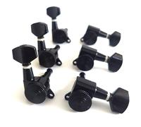 Pro 6 afinadores de bloqueo de guitarra en línea 6R Clavijas de afinación de cuerda, juego de cabezales de máquina para Fender Stratocaster Strat Telecaster Tele Style Guitarra eléctrica, negro