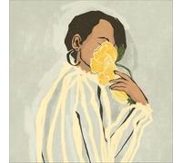 Pro-Art Cuadro de cristal Girl With Yellow Flower Bouquet, 20 x 20 cm