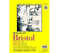 Strathmore 300 Series Smooth Pad Bristol-Bloc de Papel Liso de 9 x 12 Pulgadas, 20 Hojas, Blanco, Talla única
