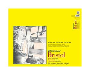 Pro-Art Serie 300 Strathmore Bristol-Bloc de Papel Liso de 19 x 24 Pulgadas, 20 Hojas, Encuadernado con Cinta, 19"x24"