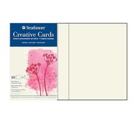 Pro-Art Strathmore 12,7 x 17,5 cm, 50 kg, color blanco Palm Beach con borde liso, 50 tarjetas y sobres