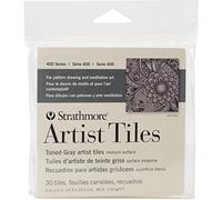 Pro-Art Strathmore Azulejos de Artista de 4 x 4 Pulgadas, Tono Gris, Papel, Gray, 5.5x0.41x5 Inches