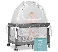 Pro Baby Safety Tienda emergente de seguridad Baby Pack N Play y mini cuna: cubierta de red de dosel de cama premium - mosquitera transparente de malla para guardería - tienda resistente para bebés