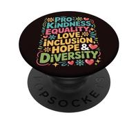 Pro Bondad Igualdad Amor Inclusión Esperanza Diversidad Retro PopSockets PopGrip Adhesivo
