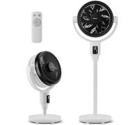 Pro Breeze AirFlo Plus Ventilador de Pie Portátil Ultrasilencioso y Potente. 2 alturas 60-111cm - Pantalla LED, mando a distancia, 2 modos, oscilación vertical y horizontal - Cabezal extragrande