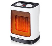 Pro Breeze Calefactor electrico bajo consumo 2000W, Oscilación Automática, termostato y 2 Niveles de Potencia. Sistema antivuelco - Calefactor baño, habitaciones y oficinas - Blanco