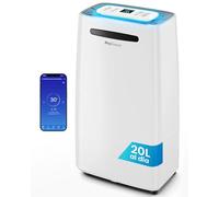 Pro Breeze Deshumidificador 20L con WiFi, Antihumedad Deshumidificador Silencioso para Habitaciones hasta 30 m², Depósito Extraíble, Desagüe Continuo, 4 Modos, Temporizador 24 h, Seca la Ropa