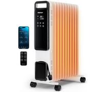Pro Breeze OmniWarm Radiador de Aceite 2500W, Portátil con Wi-Fi, 11 Aletas, Pantalla Digital Táctil, Modo Eco, 3 Modos, Termostato Ajustable y Temporizador 24H